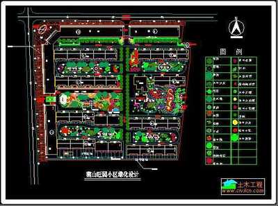 某居住小区绿化平面图免费下载 - 园林绿化及施工 - 土木工程网